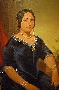 Portrait of Princess Manaiula Tehuiarii, granddaughter of King Pomare I of Tahiti, Wife of High Chief William Kealaloa Kahanui Sumner John Mix Stanley